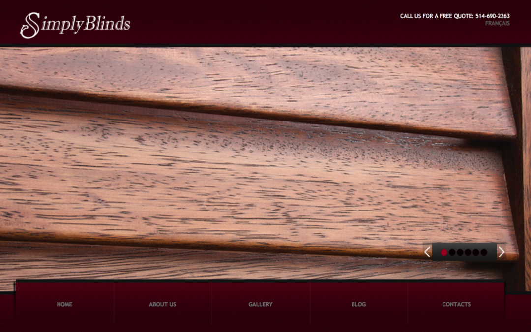 Sevens Created It: Blinds and Shutter Shop Website